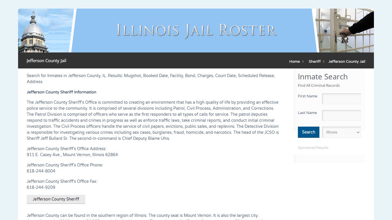 Jefferson County Jail | Jail Roster Search